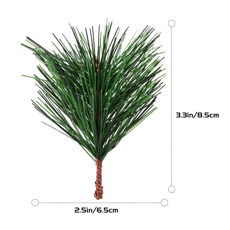 30 Pcs 1 Set Colorfast DIY Venue Decor Supplies Simulation Pine Branches Artificial Pine Needles Lifelike Christmas Adornments