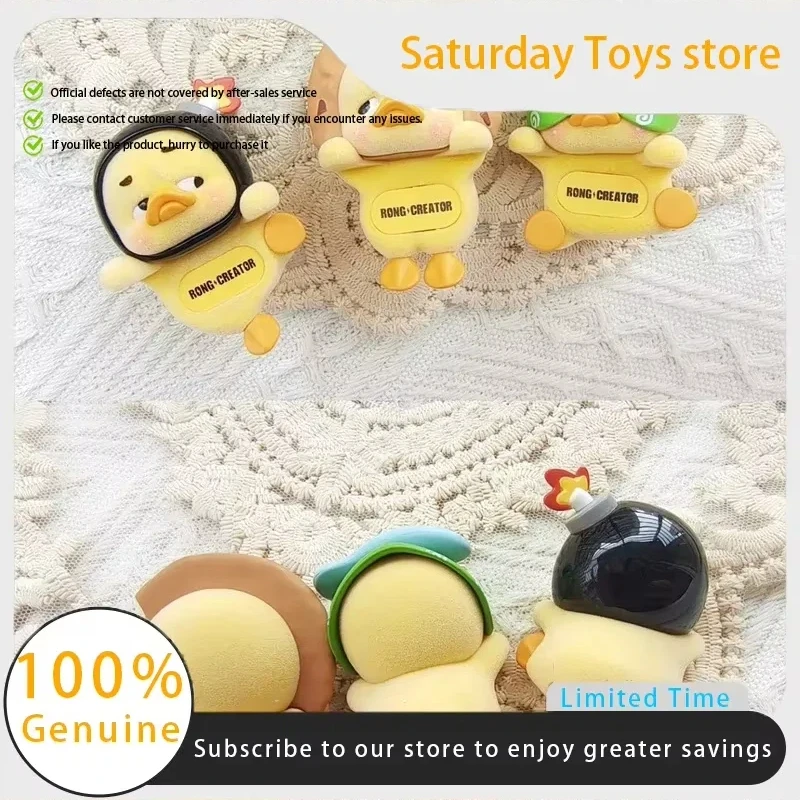 

New Original Upsetduck Annoying Duck Status Display Duck Prone Series Blind Box Don'T Want To Be Early Duck Fish Duck Model Gift