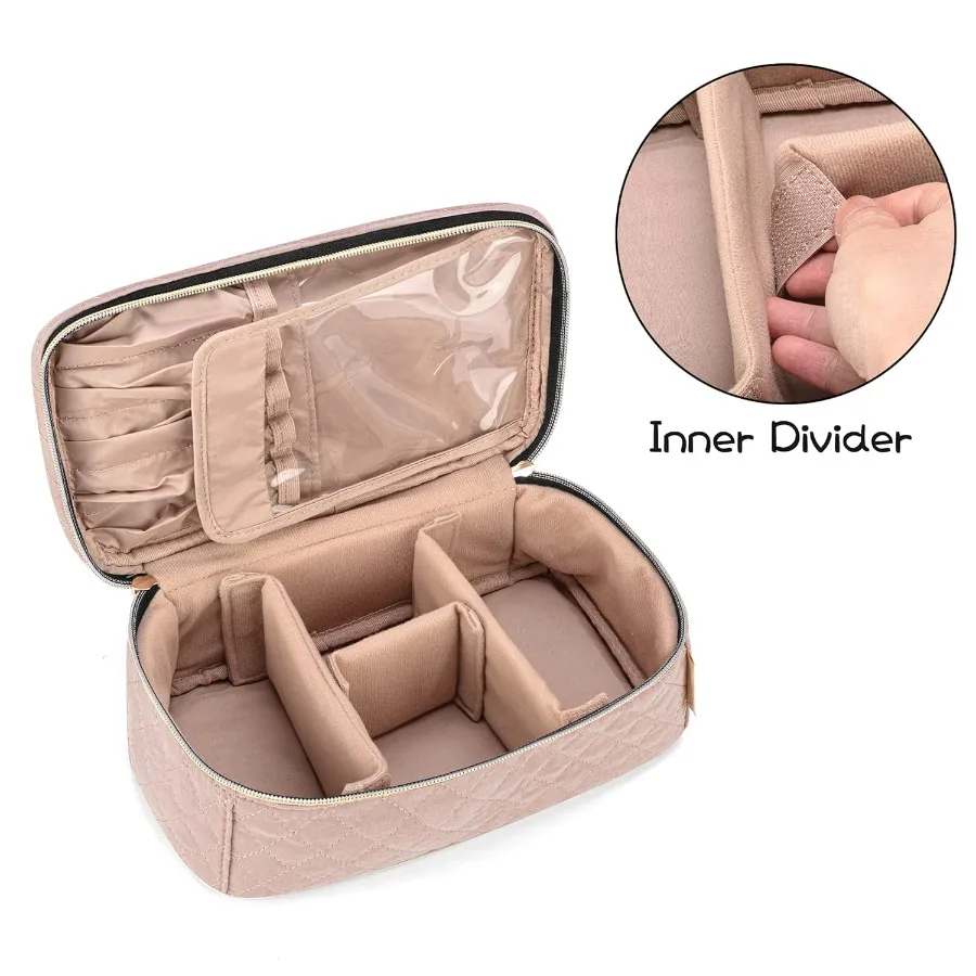Средний дорожный футляр для кистей для макияжа с ручкой для кистей до 9 дюймов и предметов первой необходимости цвета туманной розы Идеально подходит для макияжа OntheGo или