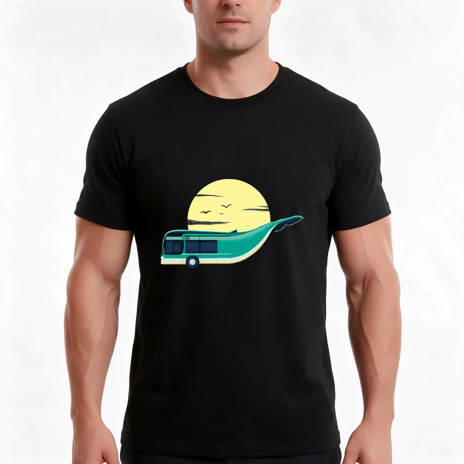 The Song of the Bus T-Shirt, Summer Casual Cotton Tee, Oversized Streetwear Tops, Vintage Graphic Print, Loose Fit Short Sleeve
