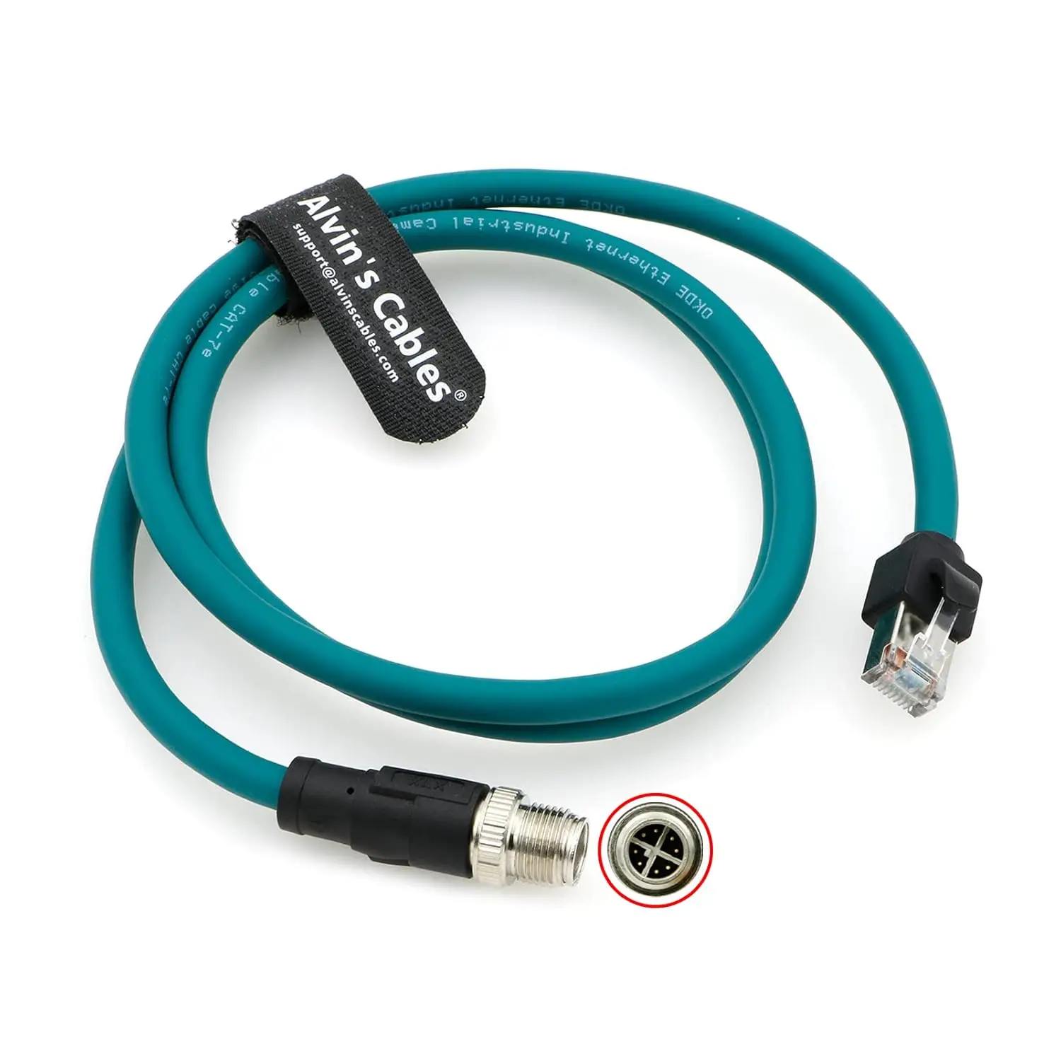

Alvin's M12 8 Pin Male to RJ45 Cat6a Shielded Cable 9.8ft 3m for Cognex