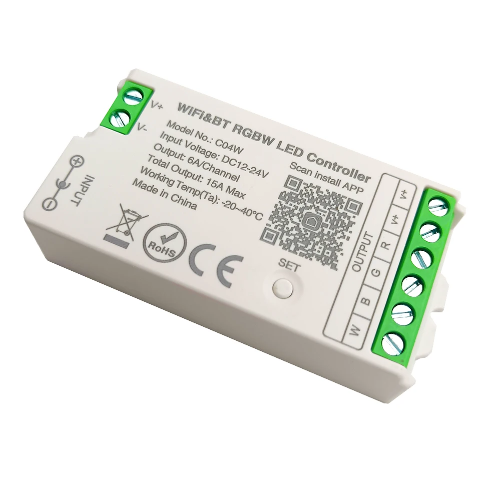 2.4GHz inteligentny kontroler LED WiFi Alexa Google Home Bluetooth DIM CCT RGB RGBW rgbct LED pasek światła LED DC12-24V