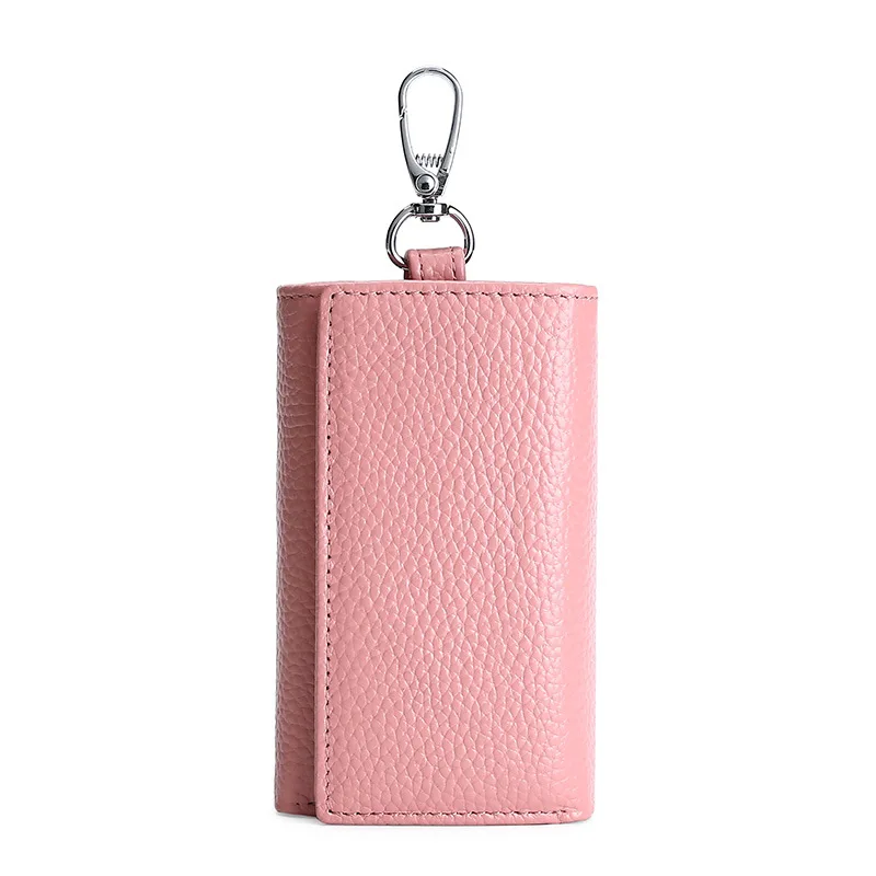 Genuine Leather Key Wallets Unisex Multifunctional Keys Organizer Women Card Keychain Purse Simple Housekeeper Men Keys Pouch