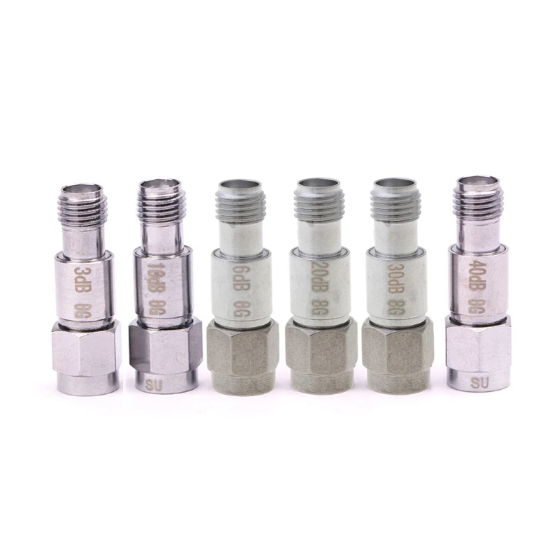 2W SMA DC-6GHz 8Ghz Coaxial Fixed Attenuators Frequency 6GHz SMA Fixed Connectors 40DB/30DB/20DB/10DB/6DB/3DB