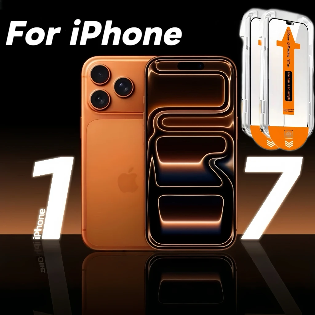2–3 Stück 9H HD klares gehärtetes Glas Displayschutzfolie für Apple IPhone17 Pro Max Air 16 15 14 13 Pro Max Vollständige Abdeckung Staubfreie Hülle