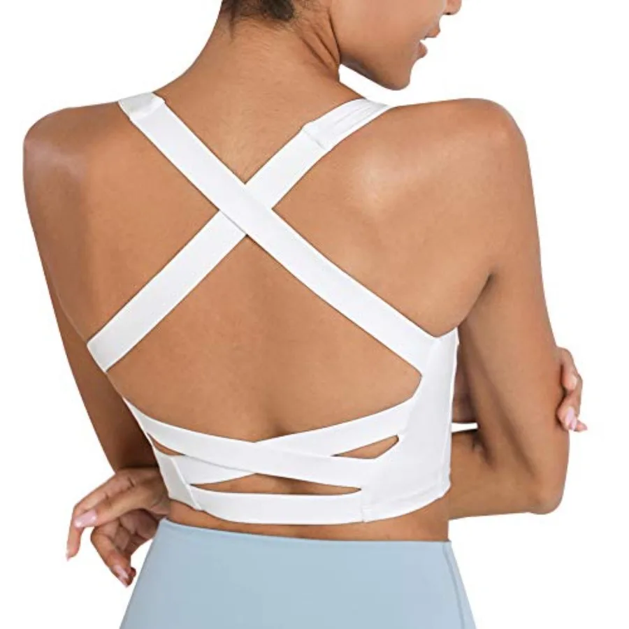 

romansong Strappy Yoga Sports Bras for Women Padded Criss-Cross Back s