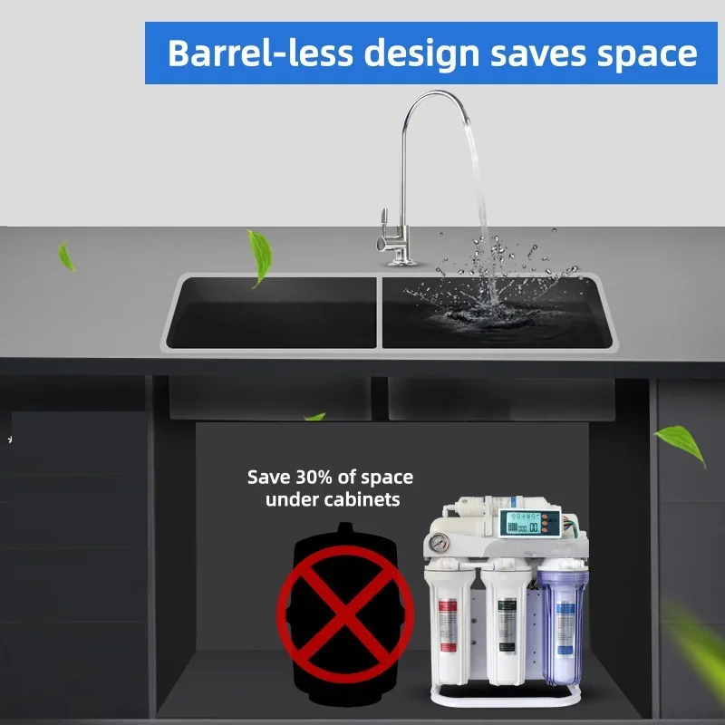 RO Reverse Osmosis Water Purifier, Frame Type Home RO Water Filter System with TDS Monitor and Pressure Gauge