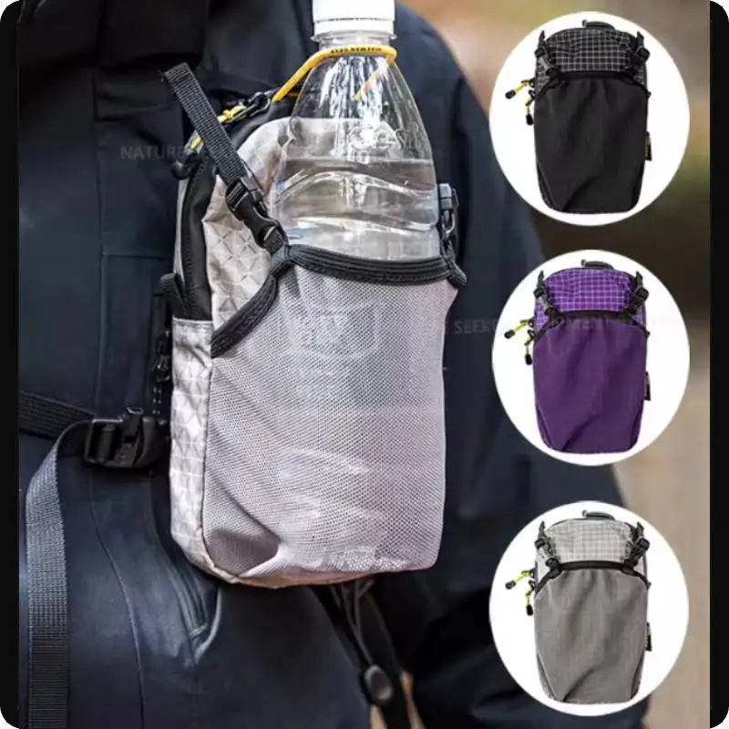 

Holder Bag Water Bottle Holder Bag Phone Pocket & Quick-Adjust Strap Waterproof 420D Nylon for Cycling Hiking Camping Essentials