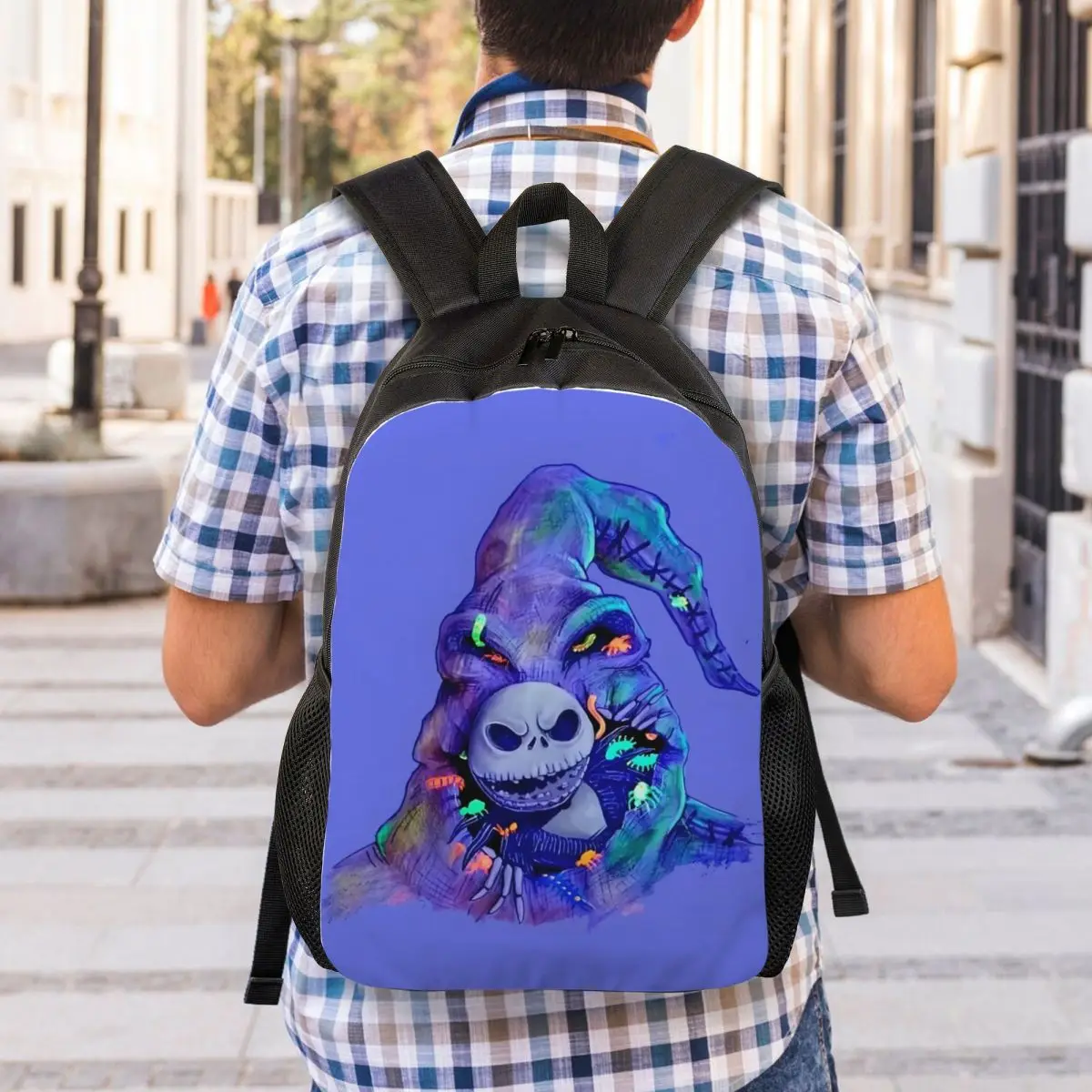 Aangepaste Jack Skellington laptop rugzak heren dames mode boekentas voor school student levende skelet tas