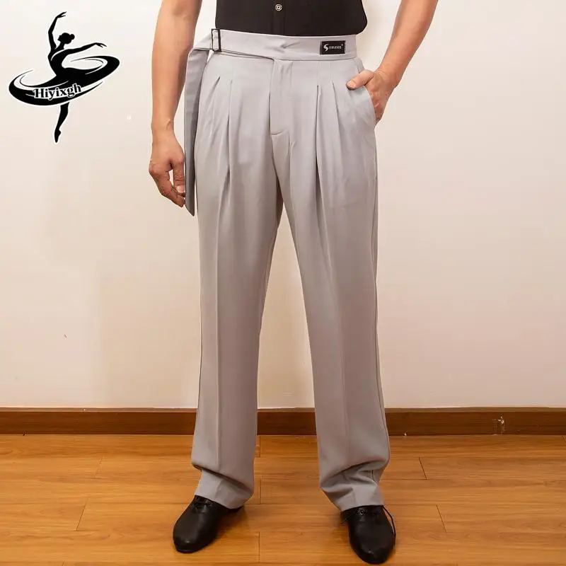 Men frenum Latin Dance Pants Ballroom Dance Clothes Cha Cha Rumba Salsa Dancing Trousers Male Practice Clothes Waltz Tango Wear view 4