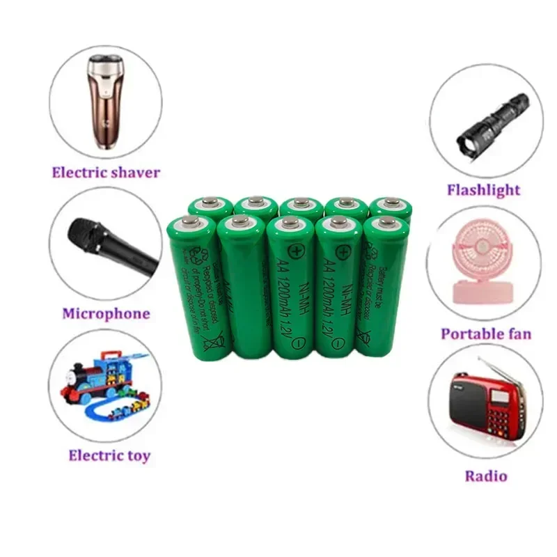 2-30pcs AA 1.2V 1200mAh NiMH Rechargeable Battery for Temperature Gun Remote Control Mouse Toy Solar 2A Battery