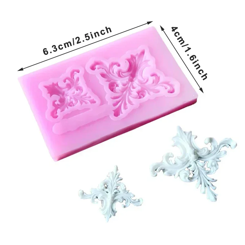 3D Craft Baroque Scroll Relief Silicone Mold Cake Decorating Tools Fondant Chocolate Candy Gumpaste Mold Cupcake Frame Baking