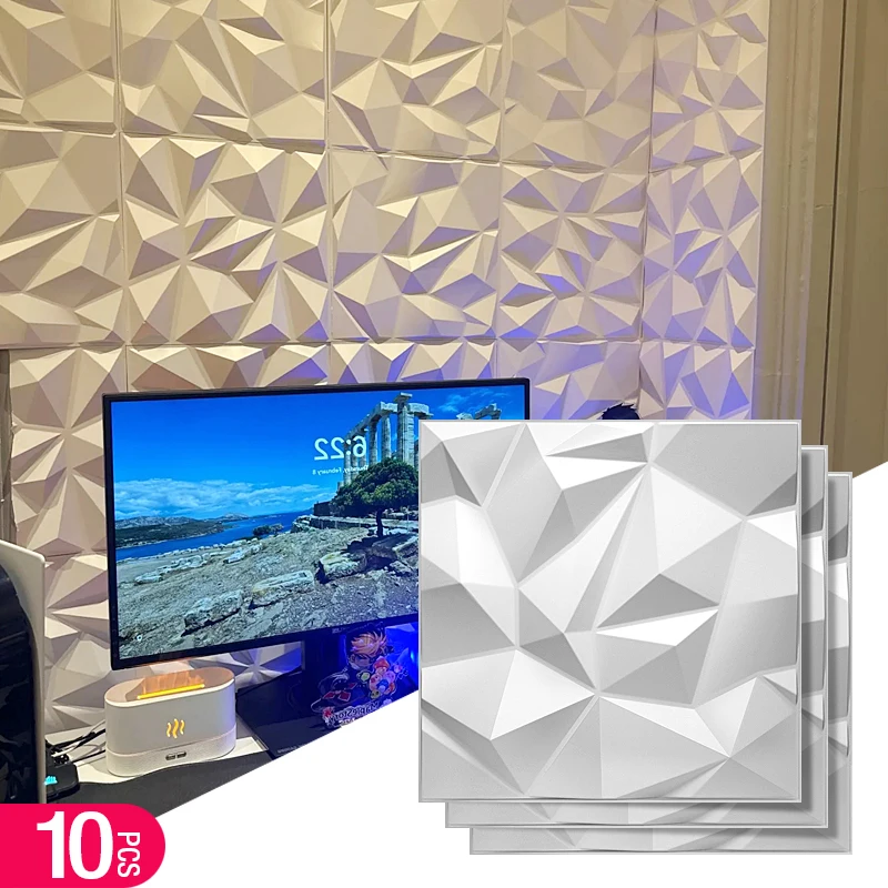 

10 шт. 3D текстурированная настенная панель, киберспортивные игры для декора стен в помещении, подходит для гостиной, зала, спальни, отеля, офиса, 3D стикер на стену