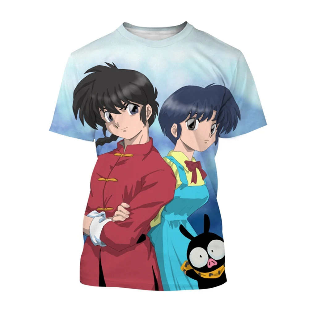 

Japanese Anime Ranma 1/2 cosplay T-shirt Animated Kawaii Gir Hentai Print Tops Oversized O-Neck Men Women Character Tees