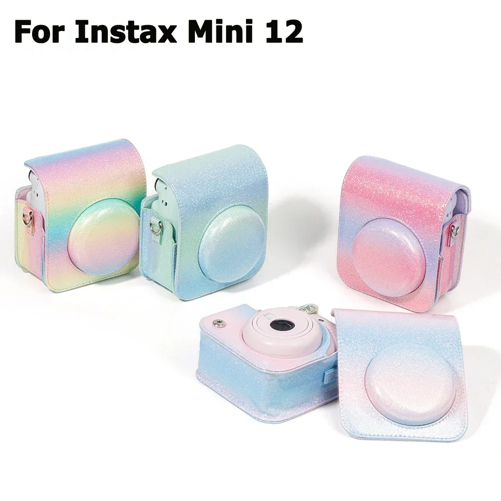 Funda de piel sintética para Fujifilm Instax Mini 12, estuche protector suave, bolsa Trave, color cielo estrellado