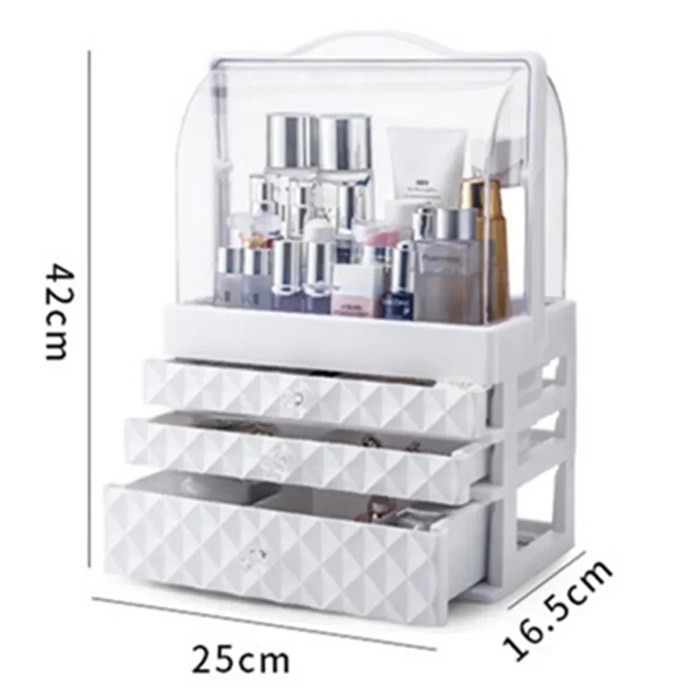 Dustproof Waterproof Cosmetic Storage Box Home Makeup Bag Portable Desktop Make Up Suitcase Multi Drawer Separate Travel Handbag