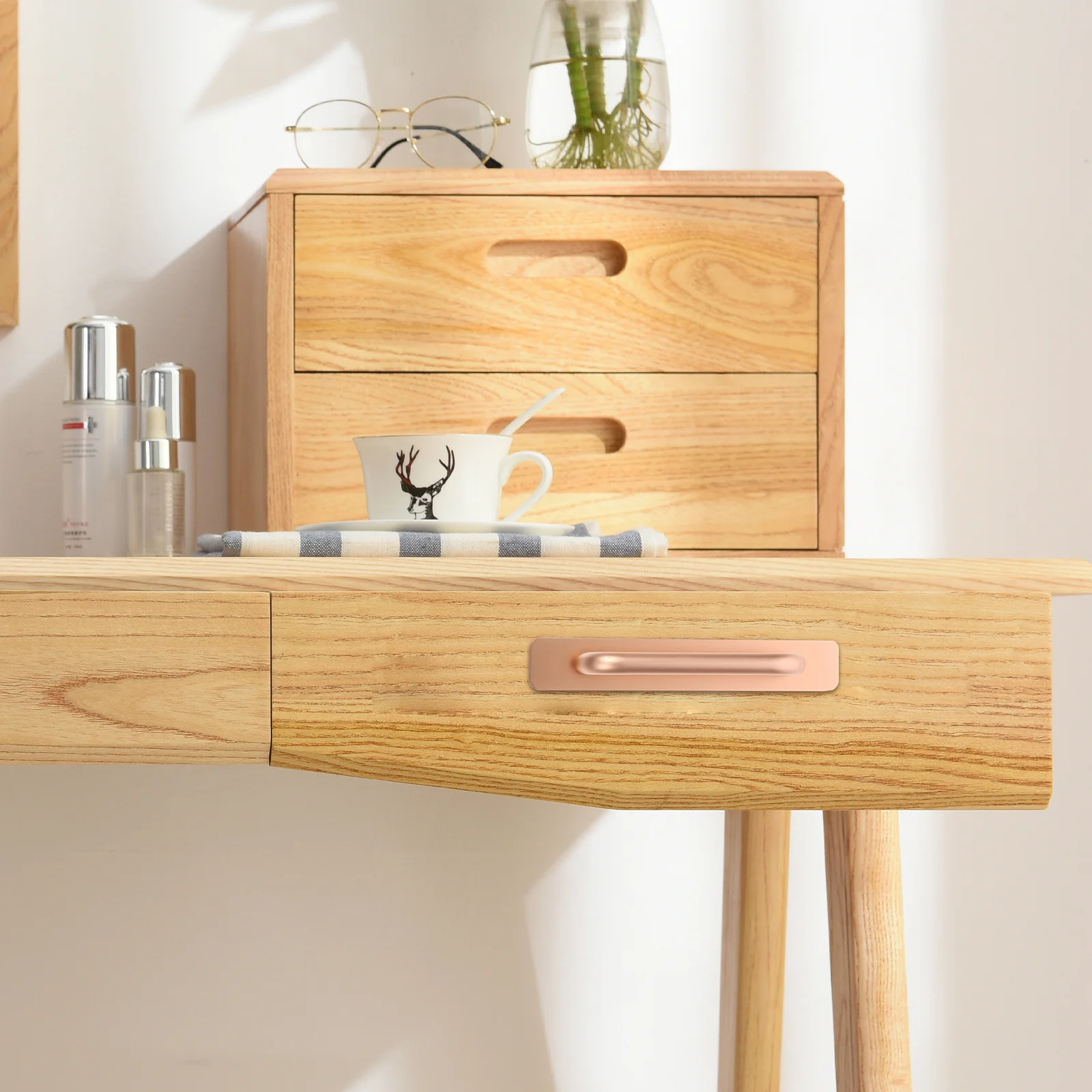 

2pcs Aluminum Cabinet Handles 3.15Inch Pull For Sliding Door Wardrobe Drawer Drawer Handles Furniture Stick On Handle