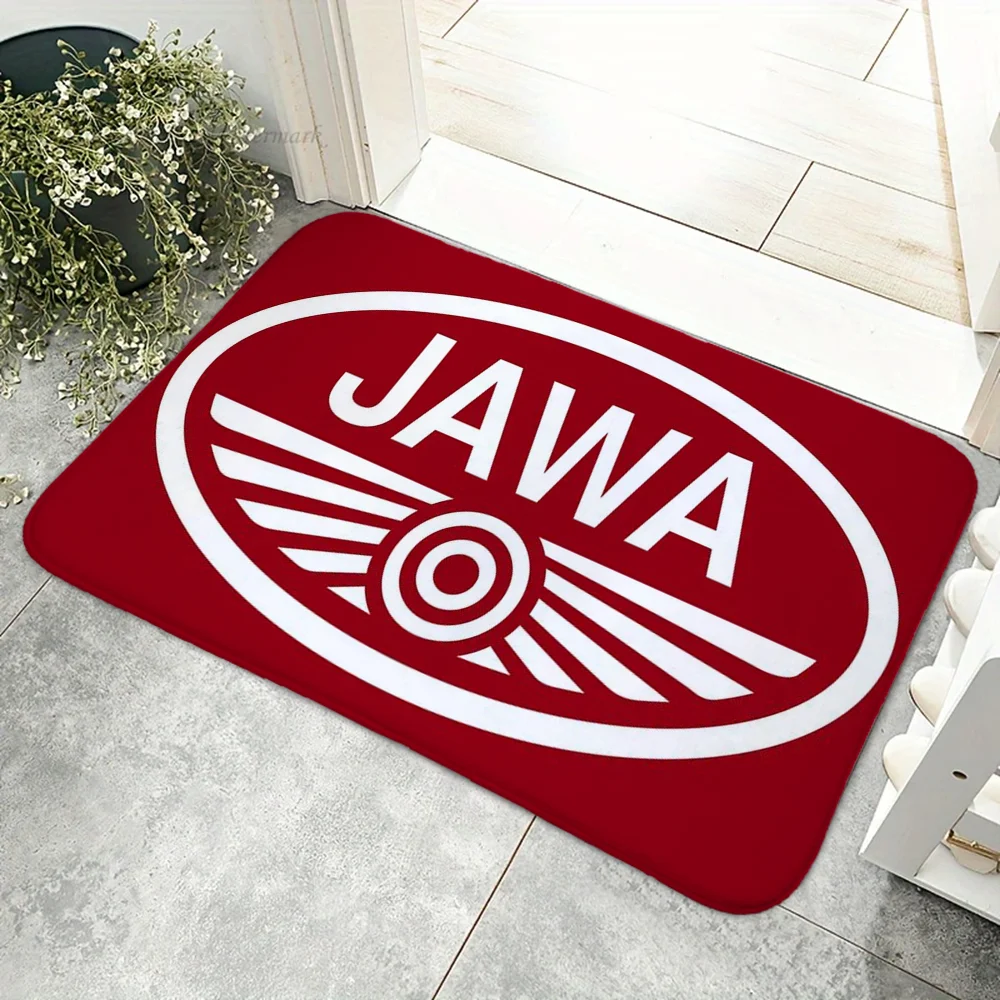 Alfombra de suelo de motocicleta Vintage JAWAs, alfombra antideslizante para cocina, dormitorio, alfombra capitoné hecha a mano, alfombra de entrada para sala de estar, 1 ud.