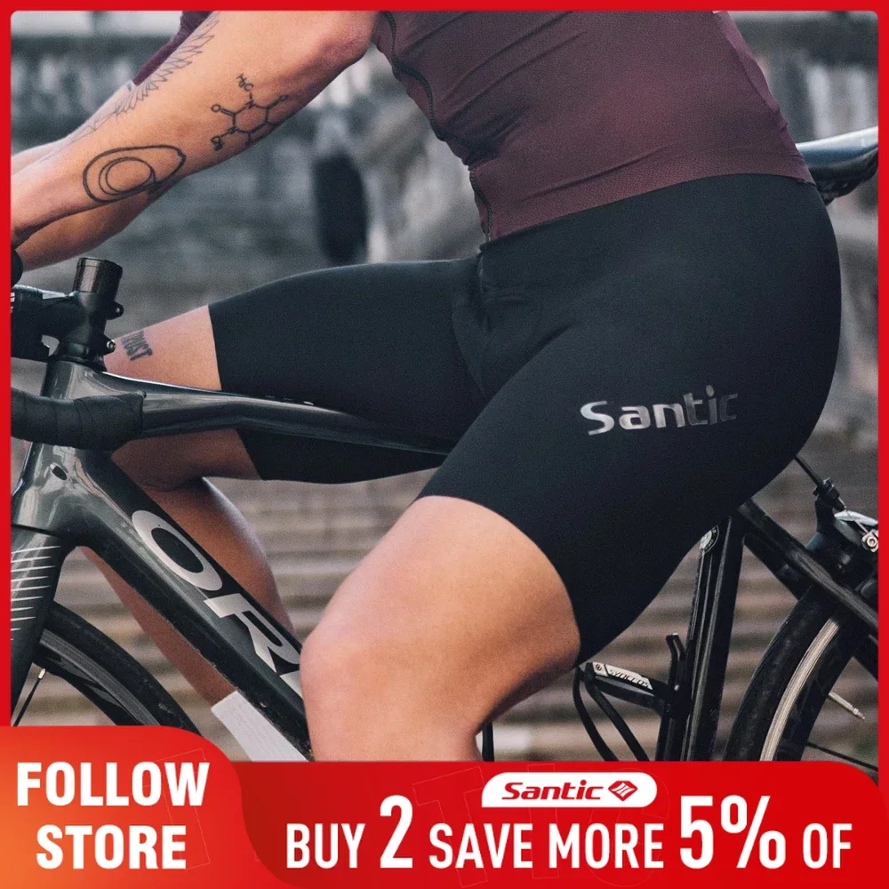 Santic Men's Cycling Shorts Summer Breathable Half-Pants 4D Sponge Cushion Padded Bicycle Shorts 3Hours MTB Road Bike Short Pant