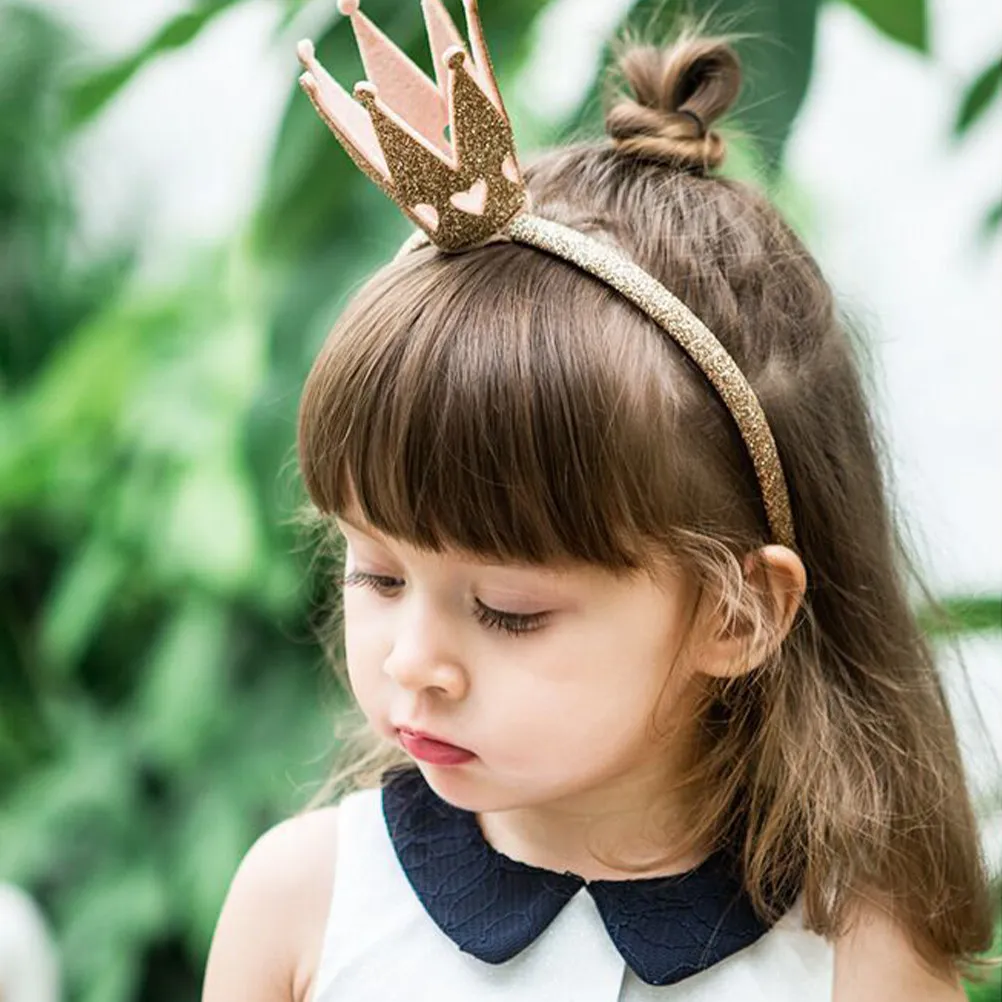 

Crown-Design Headbands for Lightweight Plastic Princess Tiara Hairband Sparkling Shiny Birthday Party Accessory for
