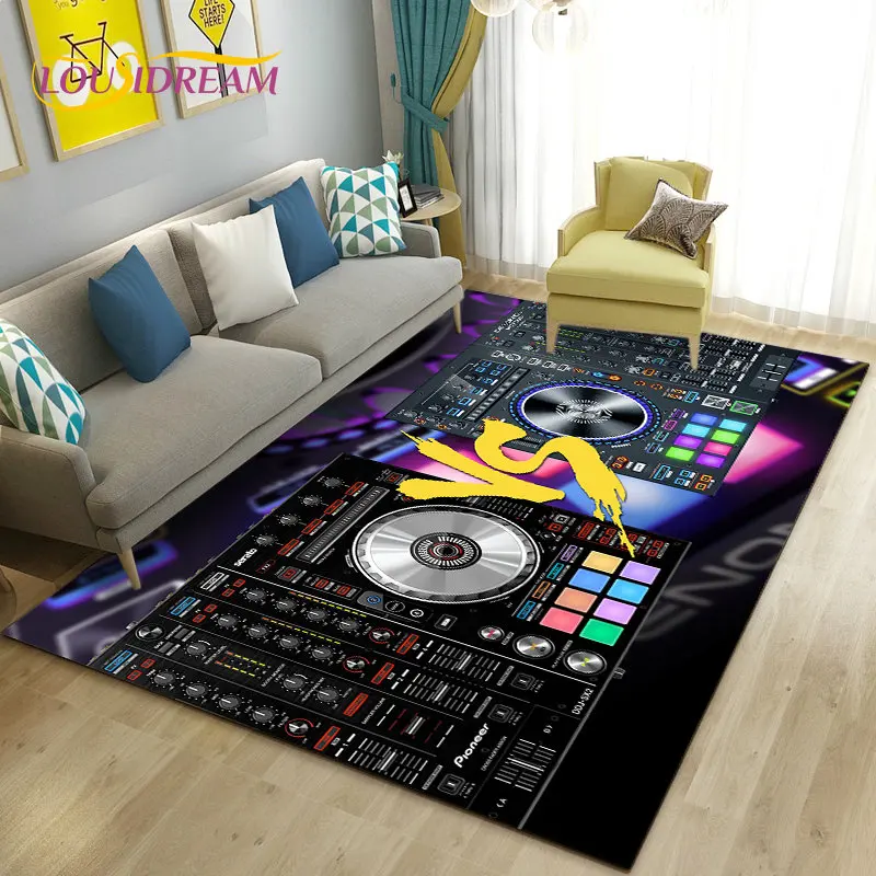 3D DJ Music Screen Keyboard Area Rug,Carpet Rug for Living Room Bedroom Sofa Doormat Decoration,Kid Play Non-slip Floor Mat Gift