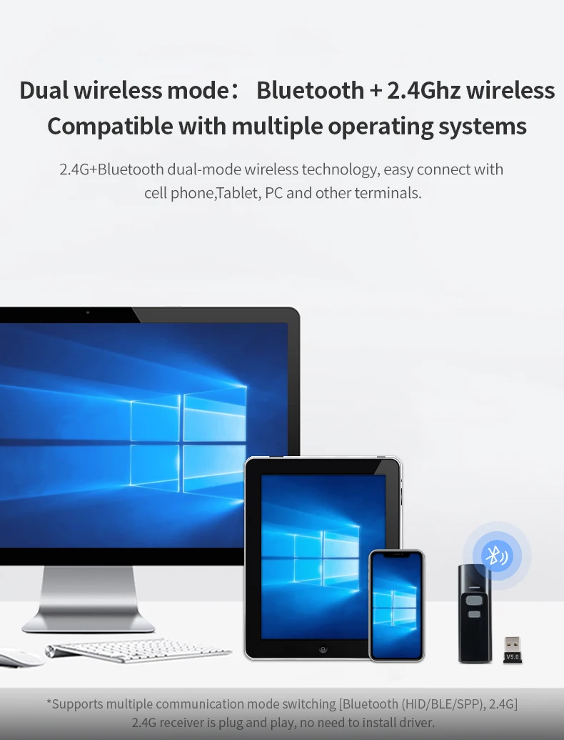 2025, neuer P2300 2D QR Wireless Bluetooth Pocket Barcode QR Mini Scanner mit Ladestation