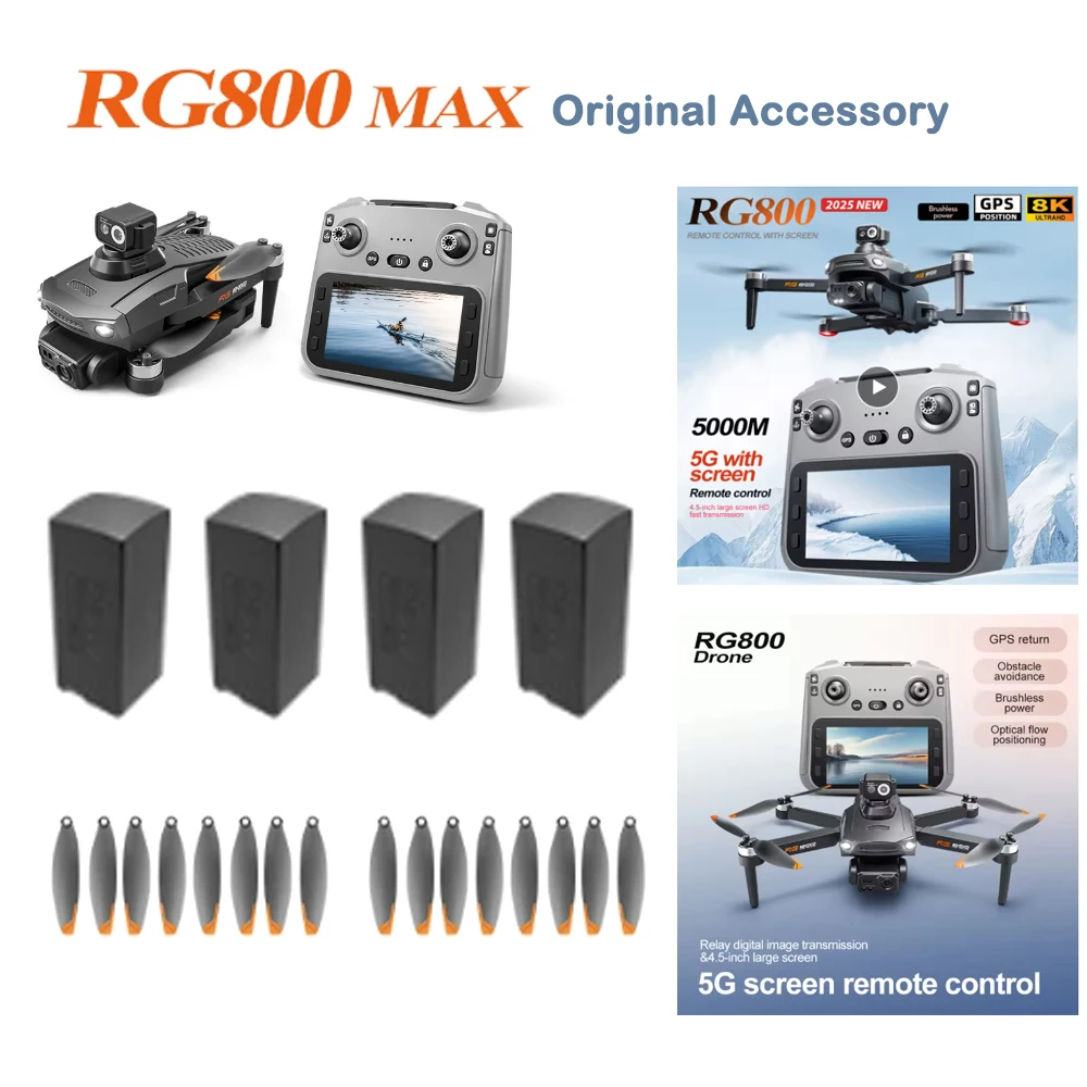 

RG800 MAX GPS Дрон Оригинальная запасная часть Большой экран RG800MAX Лопасть пропеллера / 7,4 В 3800 мАч Аккумуляторная часть RG800 Аксессуар для дрона