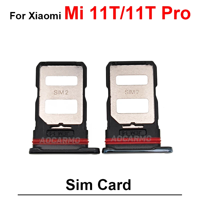 Dual Sim Card Sim Tray Holder Socket Slot Repair Replacement Parts For Xiaomi 11T Mi 11T Pro