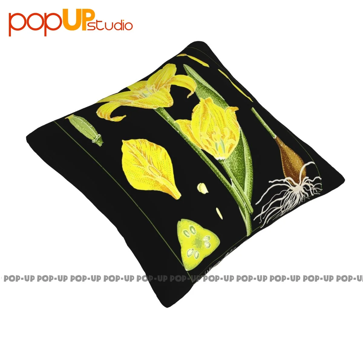 Thick Tulip Botanical Garden Plant Print Art Botany Pillowcase Throw Pillow Cover Anti-Mite