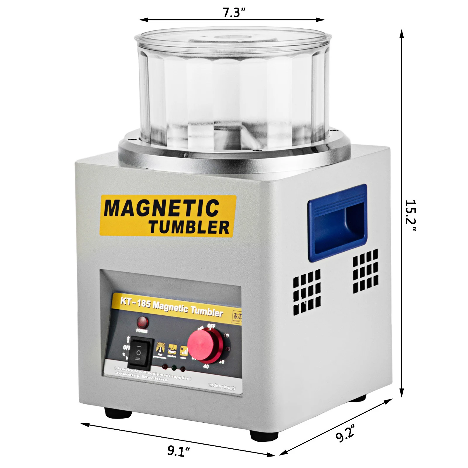 SucceBuy KT-185 Magnetische Tumbler Sieraden Polijstmachine Mini Metalen Finisher Afwerkingsmachine 220V Goud Precisie Onderdelen Polijstmachine