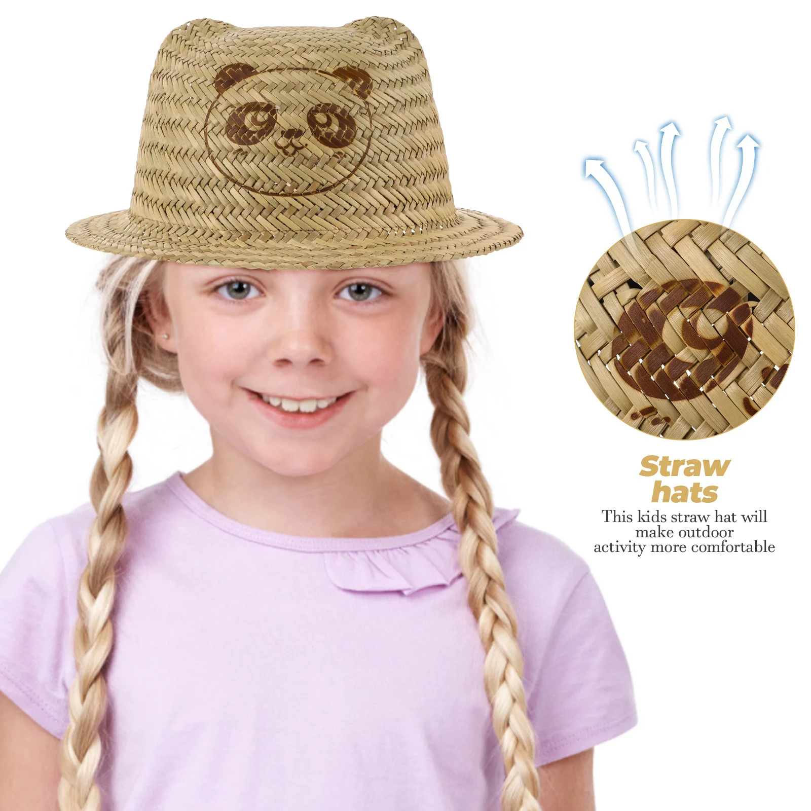 

Summer Beach Hat Small Solid Straw Wide Brim Sunshade Outdoor Straw Hat for Headwear Beach Hats for