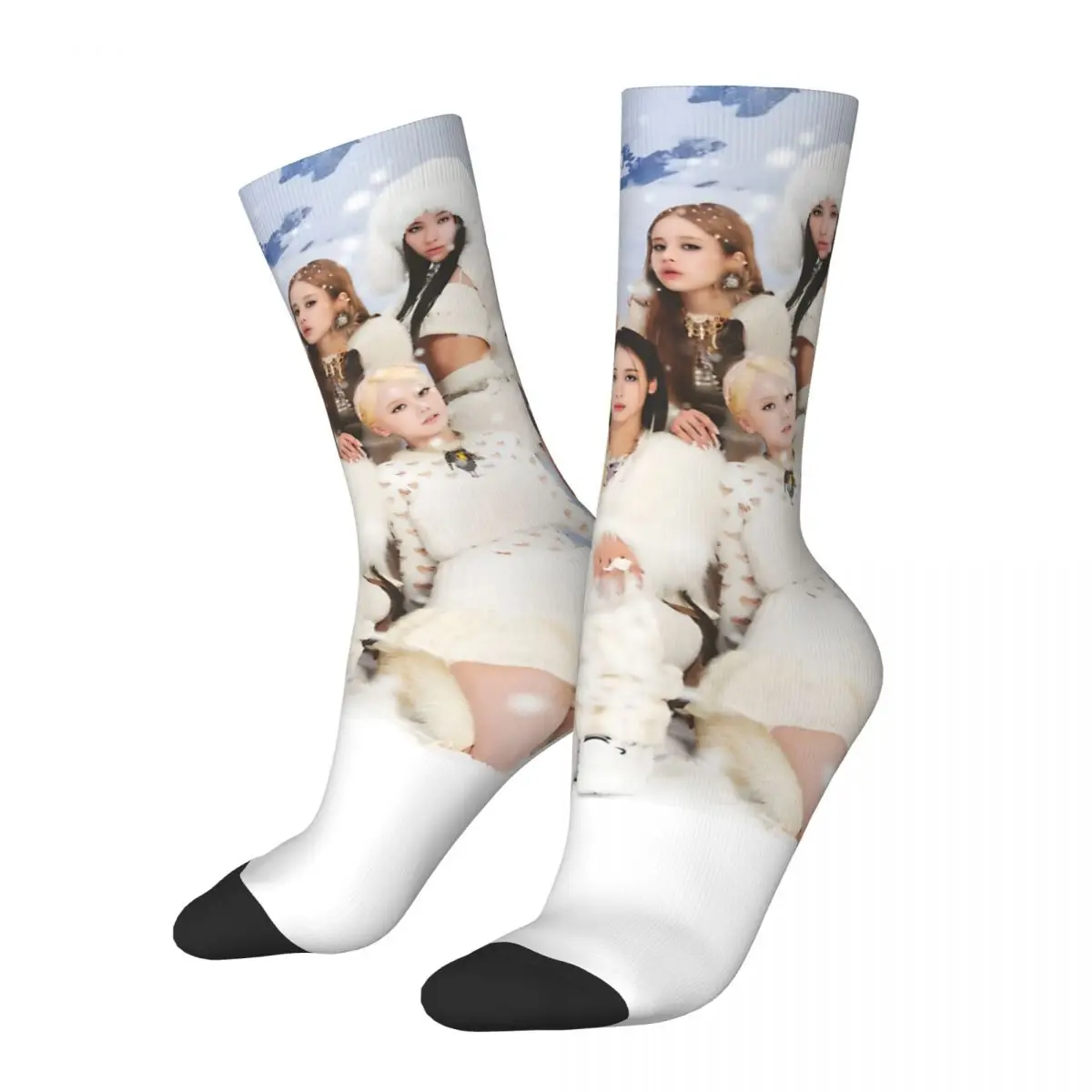 Retro XG KPOP Men's compression Socks Unisex XG Harajuku Seamless Printed Novelty Crew Sock