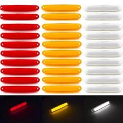 10/30pcs 12V 24V 9 LED Side Marker Turn Signal Light Clearance Warning Tail Lamp Brake Indicator Truck Trailer Orange White Red
