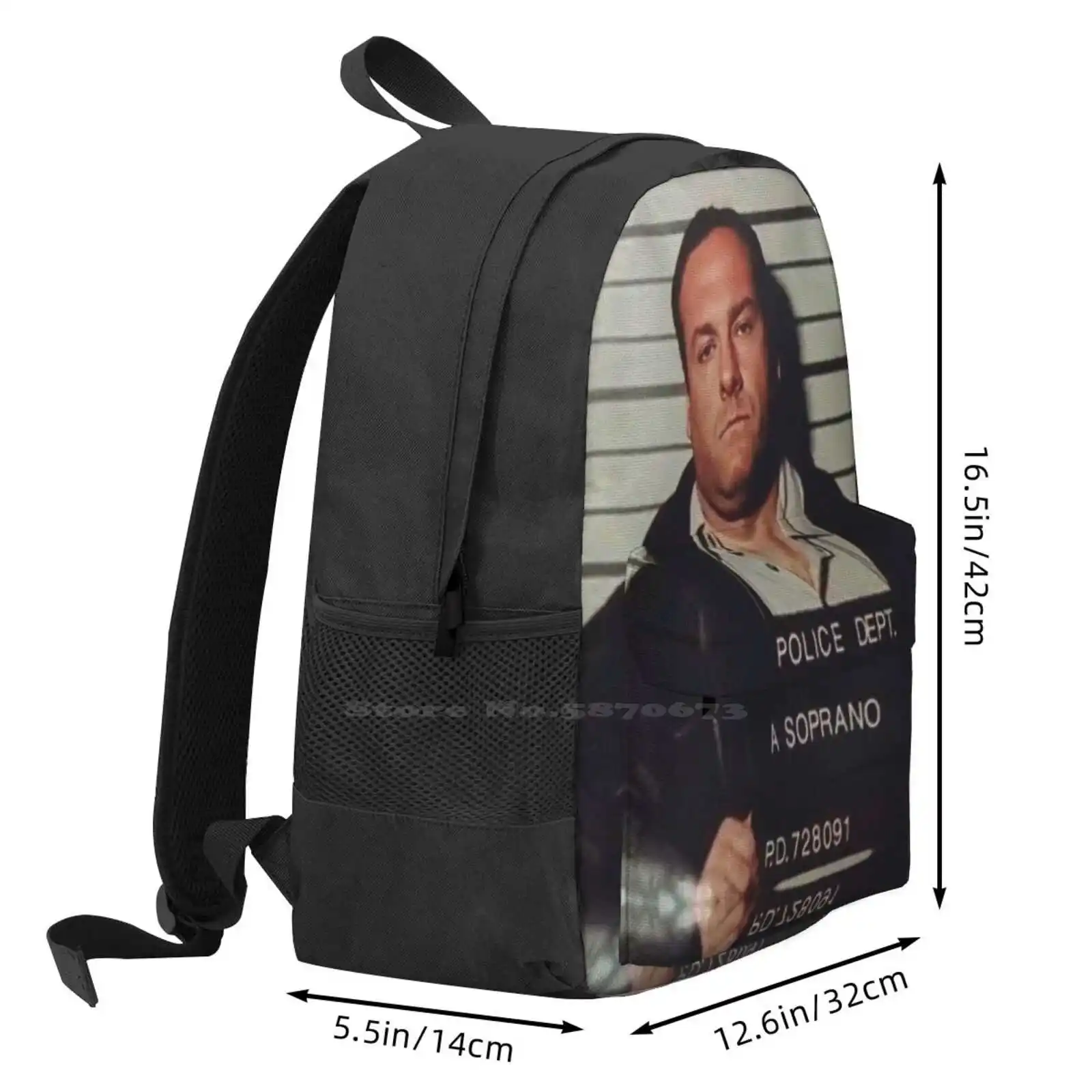 Rare Tony Soprano Mugshot-2000 Sac D'école Grande Capacité Sac À Dos Ordinateur Portable 15 Pouces Les Sopranos UnmunTony Soprano Mugshot