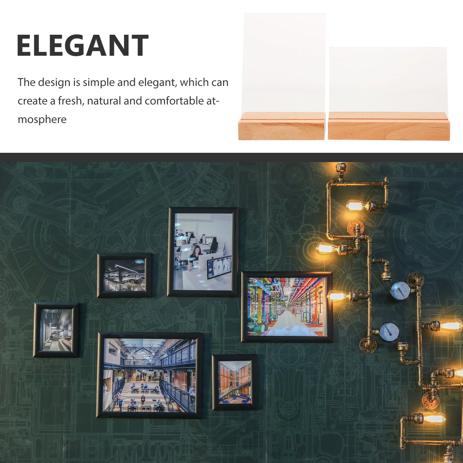 

2pcs Vertical Photo Frames Desktop Double Sided Picture Display Base For Bedroom Home Decoration Standing Decorative Frame