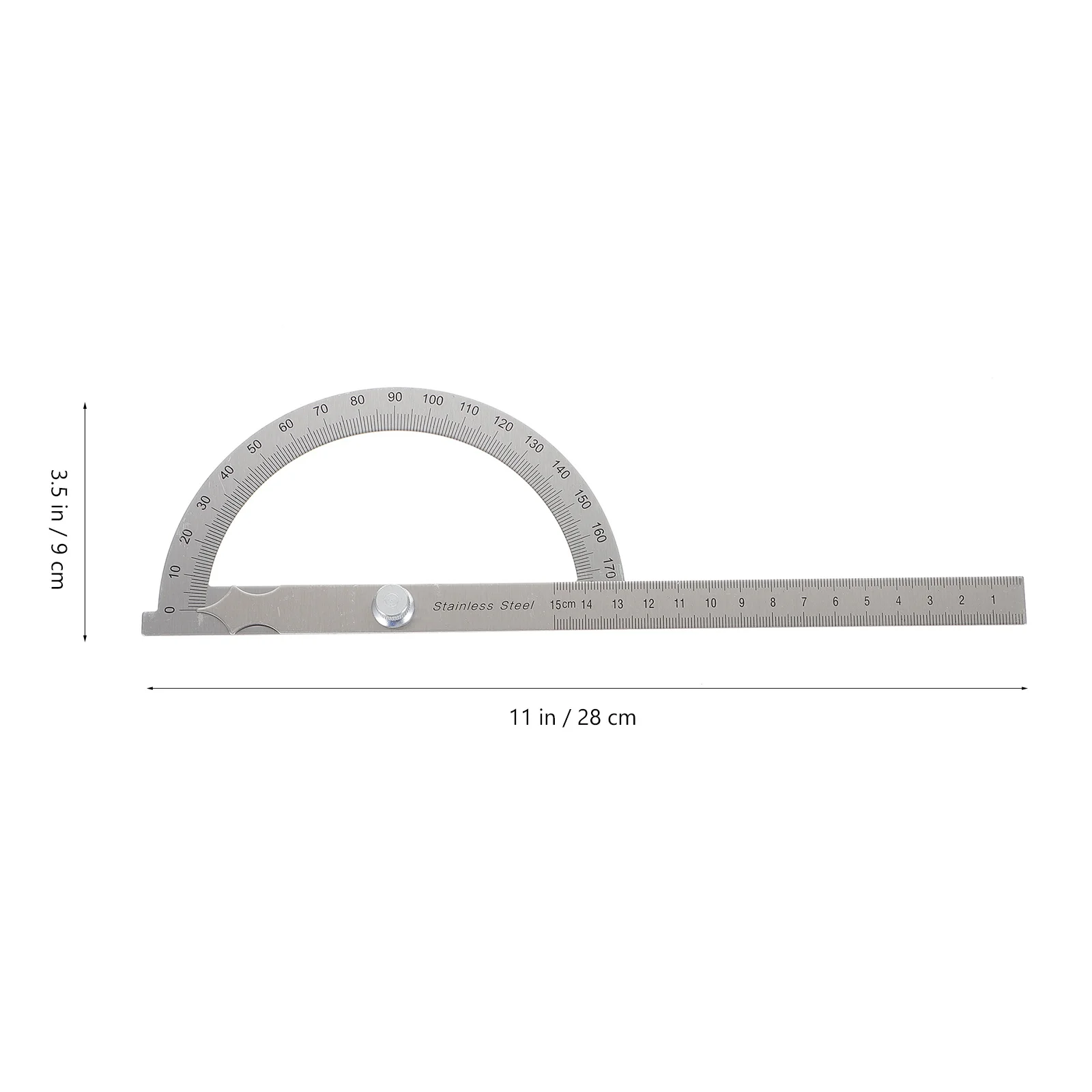 

Stainless Steel Protractor 15Cm Round Head Adjustable Angle Ruler Accurate Measurement Tool for School Architecture