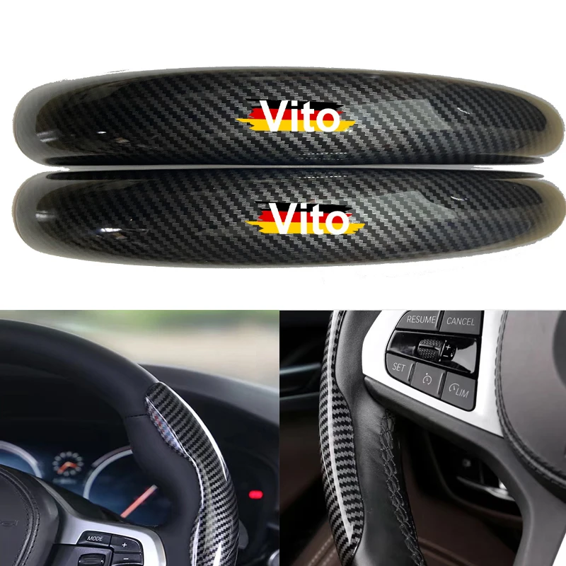 Car Carbon Fiber Car Steering Wheel Cover Black Fiber For Mercedes Benz Vito W638 W639 1996-2018 Car