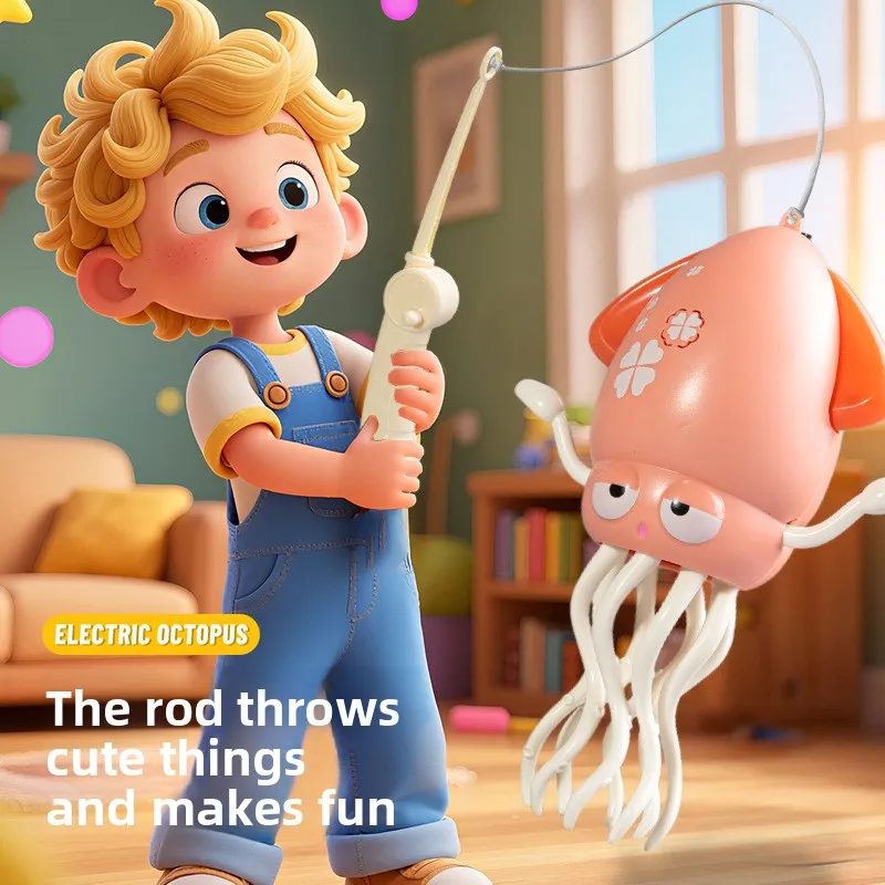 ปลาหมึกเต้นรำวิเศษ สามารถเต้นได้ ปลาหมึกไฟฟ้าข้ามพรมแดน ของเล่นเด็กเรืองแสงคลายเครียดสุดฮา