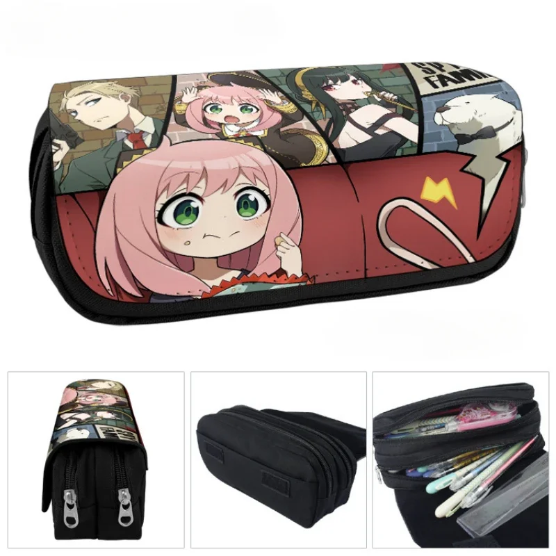 Anime Spy X Family Pencil Bag Women Large Capacity Student Kawaii Cosmetic Cases Anya Smug Coin Purse School Supplies Bag Gift