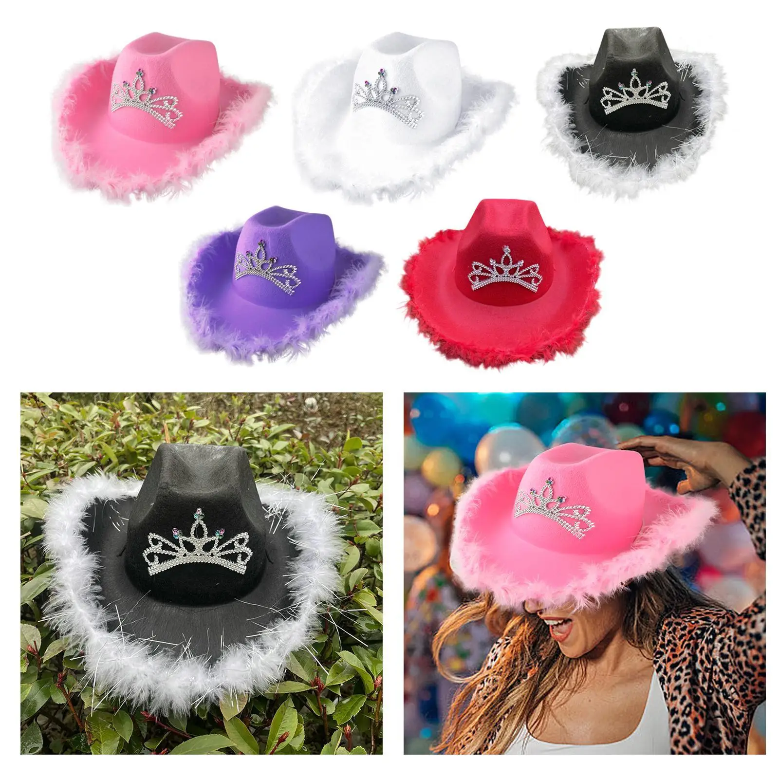 

Cowgirl Hat Adults Lightweight Wide Brim Cowboy Hat for Stage Performance Events