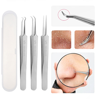 Profession Stainless Steel Blackhead Remover Tweezers Home Needles Acne Pimple Blemish Treatments Face Skin Care Beauty Tools