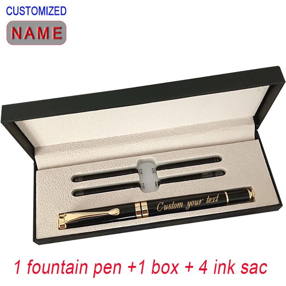 

Набор для письма: перьевая ручка с индивидуальной гравировкой, золотой текст, канцелярские принадлежности, школьные принадлежности, роскошные высококачественные канцелярские товары для мужчин, красивые офисные принадлежности