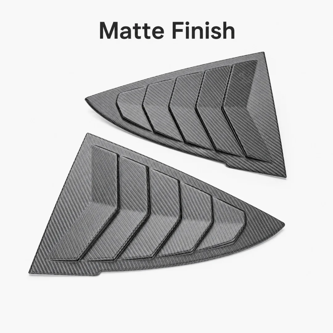 Real Dry Carbon Fiber Rear Quarter Window Louver Trim Cover For Tesla Model 3 Highland 2024+ Exterior Accessory Gloss Matte
