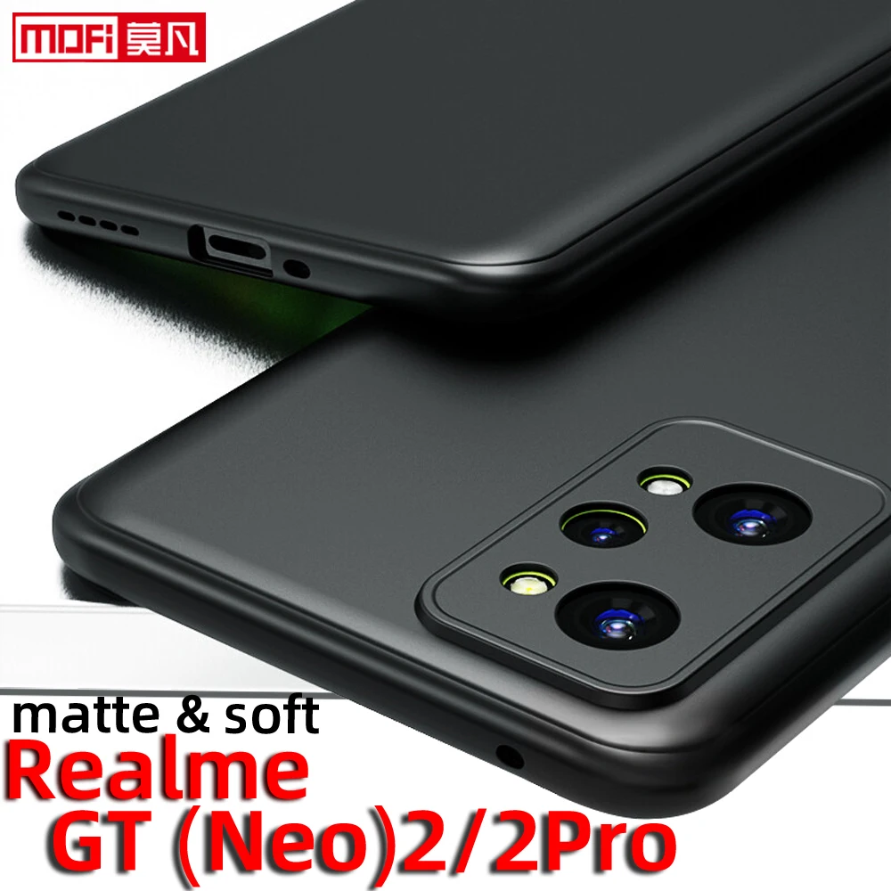 

matte case for realme gt2 case realme gt 2pro gt neo 2 cover soft tpu silicone Mofi ultra thin back slim protect full coverage