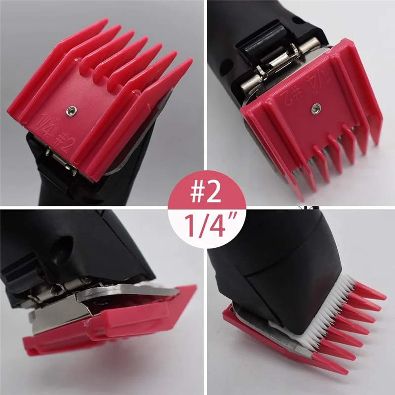 A71P 4 Pieces Professional A5 Style Hair Clipper Attachment Guard Guide Cutting Combs Set Compatible Oster Classic