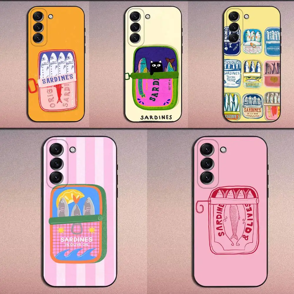 

Fish Funny Sardines Phone Case For Samsung Galaxy A20,A21s,A22,A31,A32,A52,A53,A72,73,A80 Soft Black Cover