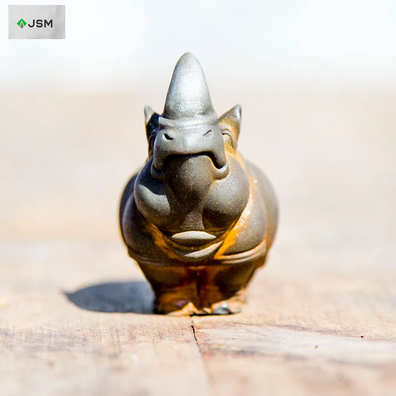 Creative Rust Mini Rhino Small Animal Desktop Small Ornaments Study Room Living Room Crafts