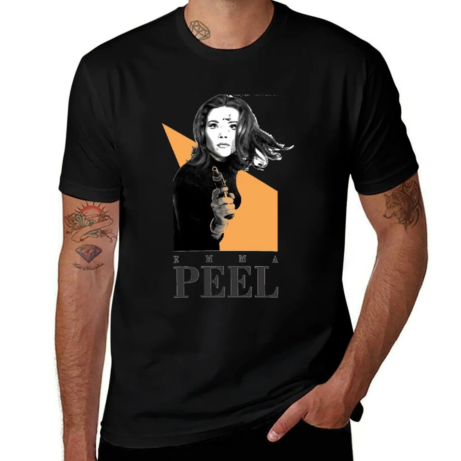 

emma peel T-Shirt Basic Short Sleeve Cotton Blend T-Shirt