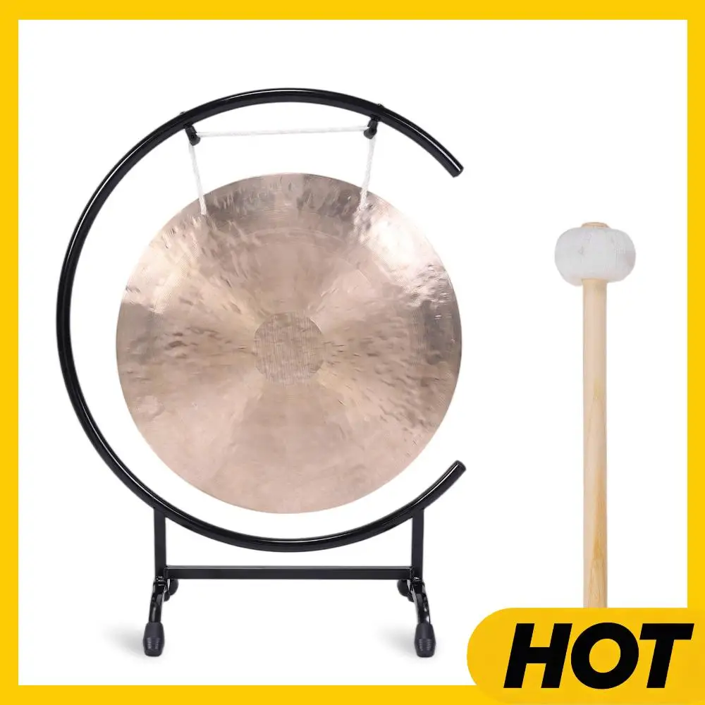 

Chinese Percussion Instrument Copper Gong on High C Stand with Stand & Mallet Copper Gong Instrument for Home Office Celebration