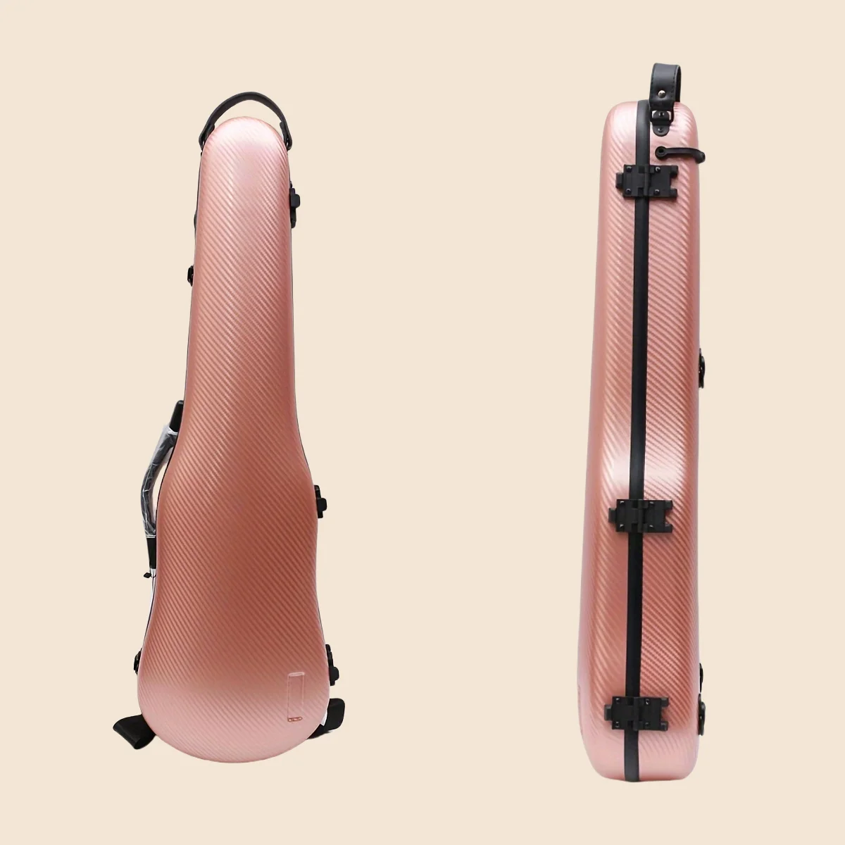 New Violin Case 4/4 Full size Carbon Fiber Hard Shell Violin Box Strong Case Protect Rose Gold Durable